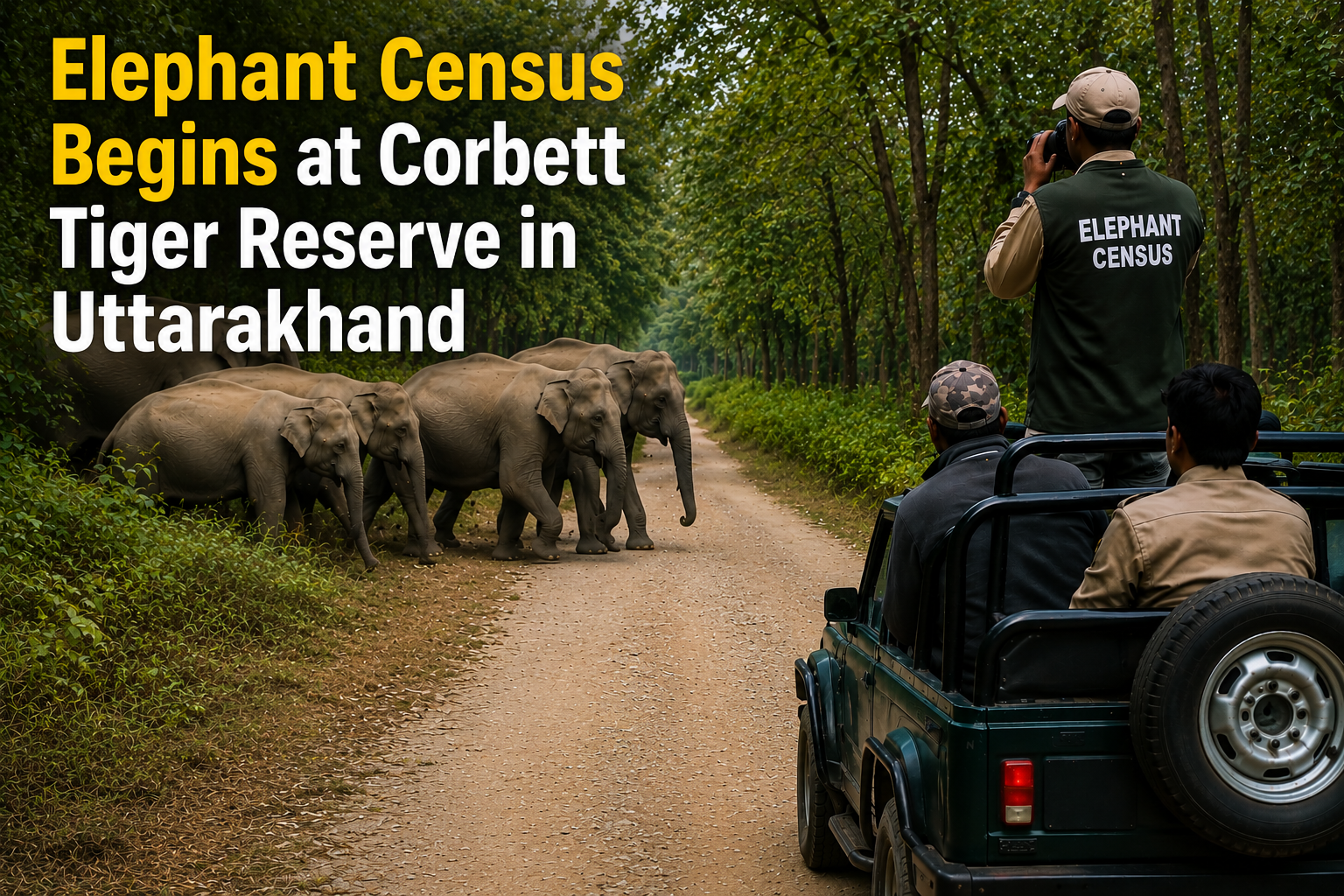Elephant Census Begins at Corbett Tiger Reserve in Uttarakhand 