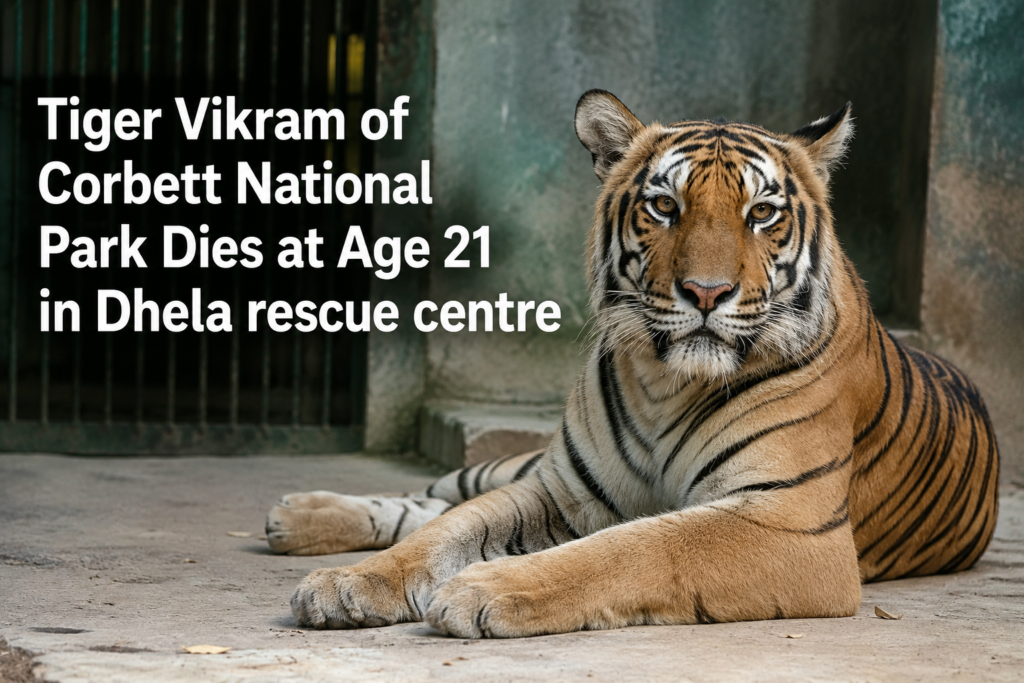 Tiger Vikram of Corbett National Park Dies at Age 21 in Dhela rescue centre 